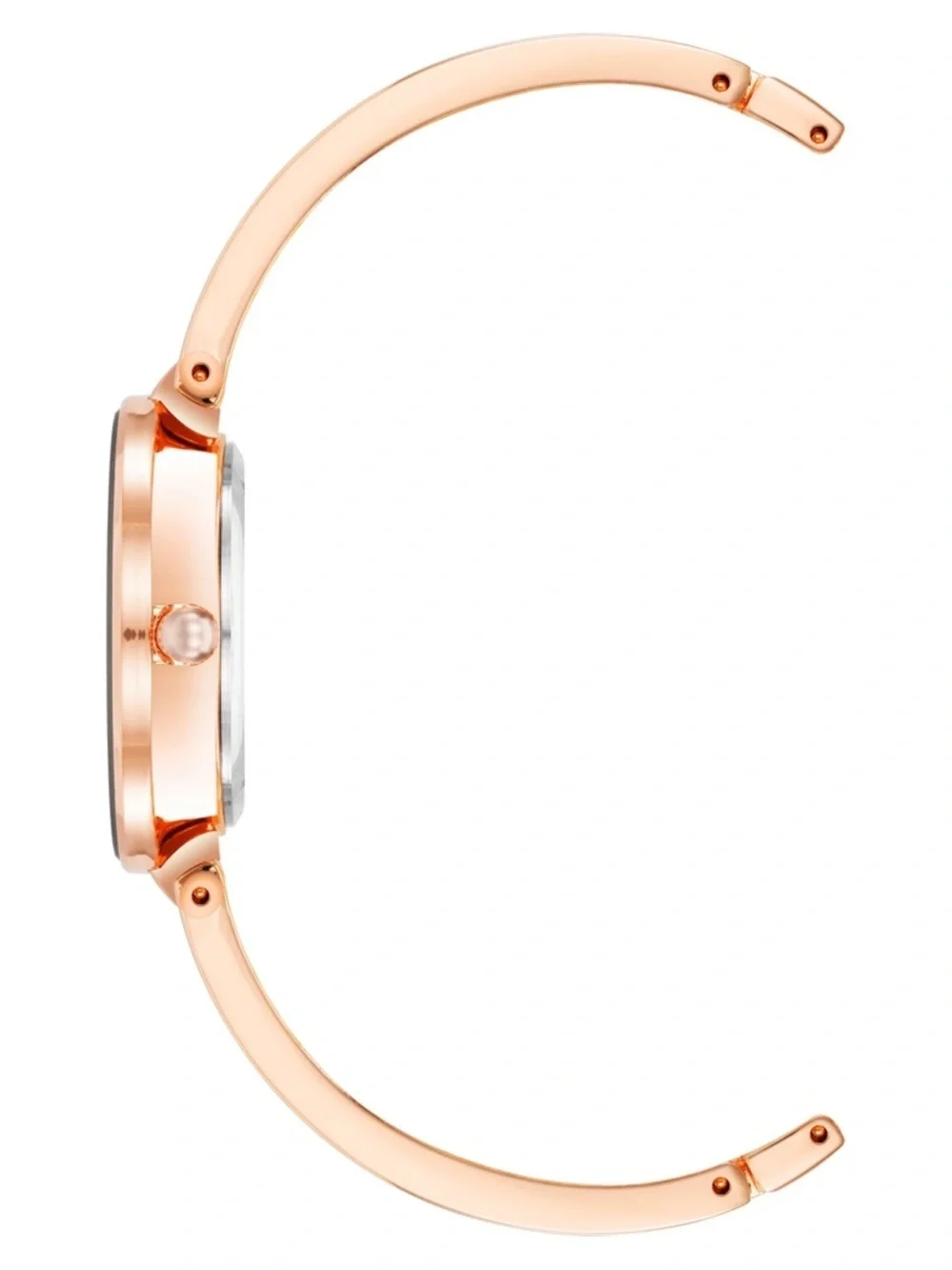 Anne Klein Rose Gold-Tone and Black Bangle Watch